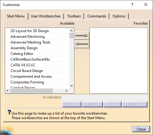 1-Customizing Toolbars and Start Menu in CATIA V5
